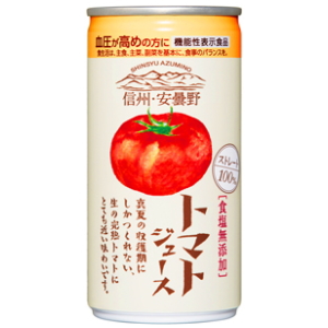 信州安曇野産トマトを絞ったストレート製法で作ったゴールドパック信州安曇野トマトジュース無塩190g缶ケース入りの写真